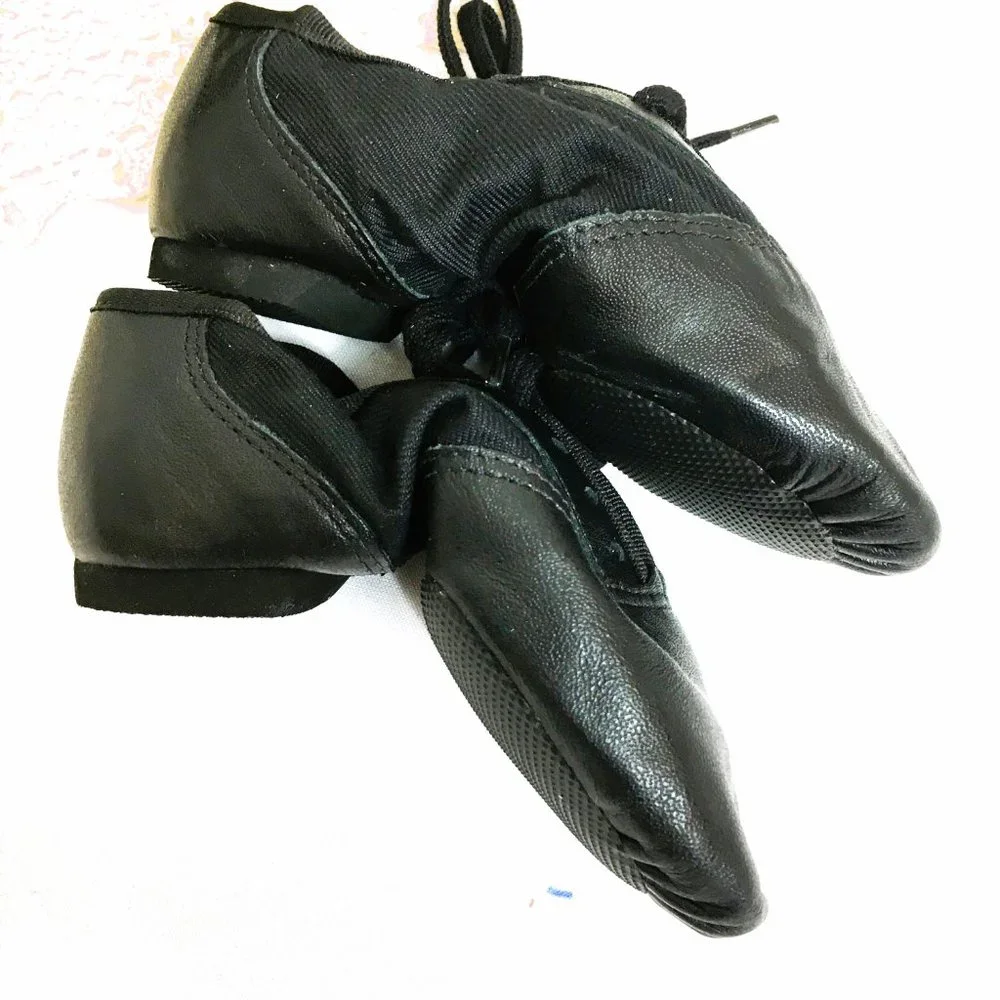 Capezio Black Kids Dance Jazz Shoes with Laces